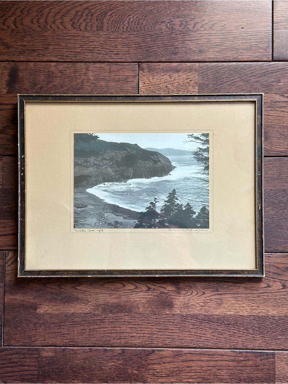 Vintage Framed Coastal Photograph with Cream Mat